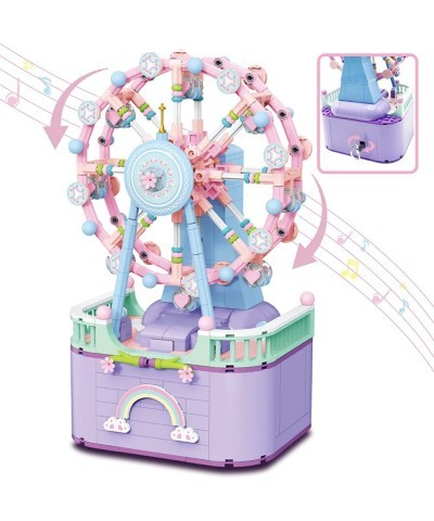 Music Box Building Toys Rotating Ferris Wheel DIY Building Block for Girls and Boys 6 -12 Years Old 710 pcs Christmas and Bir...