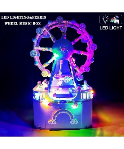 Music Box Building Toys Rotating Ferris Wheel DIY Building Block for Girls and Boys 6 -12 Years Old 710 pcs Christmas and Bir...