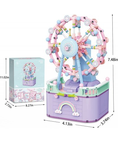 Music Box Building Toys Rotating Ferris Wheel DIY Building Block for Girls and Boys 6 -12 Years Old 710 pcs Christmas and Bir...