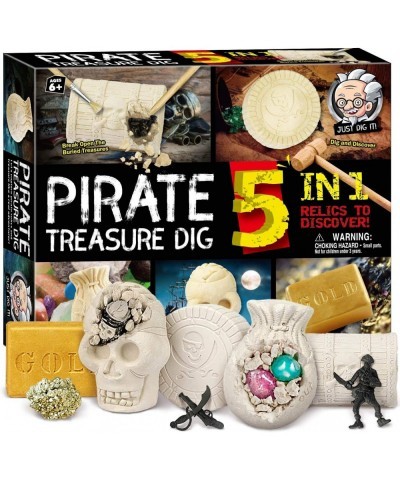 XXTOYS Pirate Treasures Dig Kit Break Into 5 Bricks Treasure Excavation Kits Pirate Toys Gems Dig Kits Interactive Excavating...