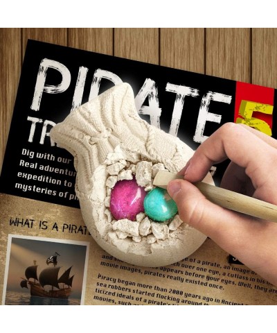 XXTOYS Pirate Treasures Dig Kit Break Into 5 Bricks Treasure Excavation Kits Pirate Toys Gems Dig Kits Interactive Excavating...