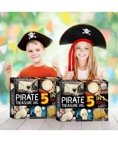 XXTOYS Pirate Treasures Dig Kit Break Into 5 Bricks Treasure Excavation Kits Pirate Toys Gems Dig Kits Interactive Excavating...