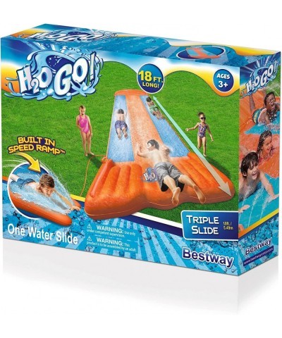 H2OGO! Triple Inflatable Water Slide | Includes Speed Ramp & Splash Landing | Great Outdoor Summer Toy for Family Fun $64.23 ...