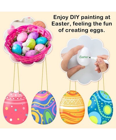 48Pcs White Blank Easter Eggs Crafts for Kids Easter Eggs Mazing Decorating Kit Plastic Easter Eggs Toys Painting Kit Easter ...