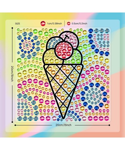 Sungemmers Suncatcher Window Art Crafts for Girls Ages 8-12 Ice Cream Diamond Painting Art Craft Kits for Kids Age 6-12 Sunca...