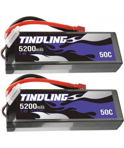 2S Lipo Battery 7.4V 5200mAh 50C Hard Case with Deans T for 1/8 1/10 RC Scale Vehicles Car Trucks Boats RC Models(2 Packs) $6...