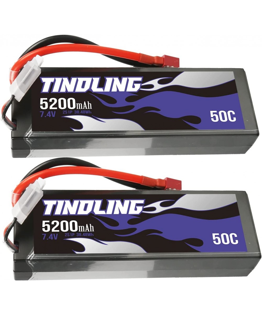 2S Lipo Battery 7.4V 5200mAh 50C Hard Case with Deans T for 1/8 1/10 RC Scale Vehicles Car Trucks Boats RC Models(2 Packs) $6...