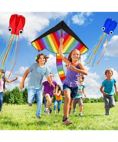 Kites for Kids Easy to Fly - 3 Pack Kids Kites - Large Rainbow Delta Kite and 2 Giant Octopus Kite - Kite for Kids Ages 4-8 -...