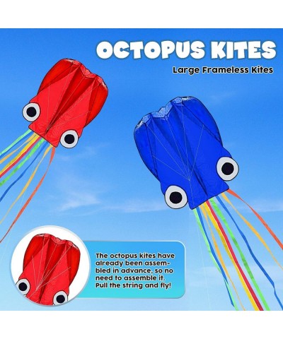 Kites for Kids Easy to Fly - 3 Pack Kids Kites - Large Rainbow Delta Kite and 2 Giant Octopus Kite - Kite for Kids Ages 4-8 -...