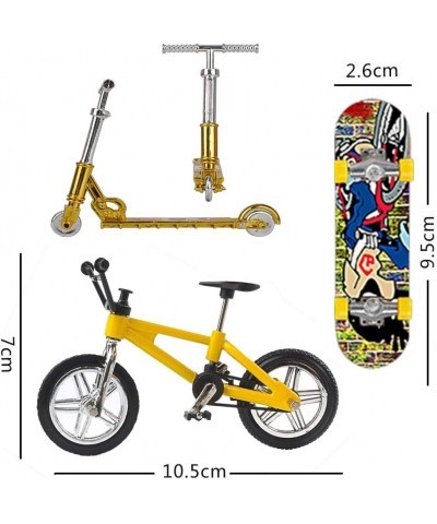 Mini Finger Toys Set Fingertip Skateboards Finger Bikes Movement Scooter Toy with Replacement Wheels and Tools for Kids as Gi...