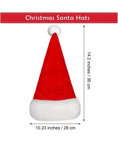 2 Pack Christmas Santa Hats Classic Velvet Santa Hats Xmas Holiday Hats for Christmas New Year Festive Party Supplies Kid Siz...