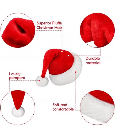 2 Pack Christmas Santa Hats Classic Velvet Santa Hats Xmas Holiday Hats for Christmas New Year Festive Party Supplies Kid Siz...