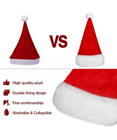 2 Pack Christmas Santa Hats Classic Velvet Santa Hats Xmas Holiday Hats for Christmas New Year Festive Party Supplies Kid Siz...