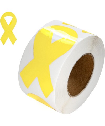 Yellow Ribbon Shaped Stickers for Spina Bifida Bladder Cancer Sarcoma and Missing Children Awareness – Perfect for Events Sup...