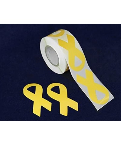 Yellow Ribbon Shaped Stickers for Spina Bifida Bladder Cancer Sarcoma and Missing Children Awareness – Perfect for Events Sup...