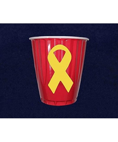 Yellow Ribbon Shaped Stickers for Spina Bifida Bladder Cancer Sarcoma and Missing Children Awareness – Perfect for Events Sup...