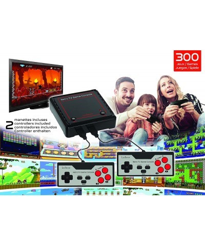 Retro game console 2 controllers 300 games 1 AC/DC adapter black/red JG7800 $73.34 Plug & Play Video Games