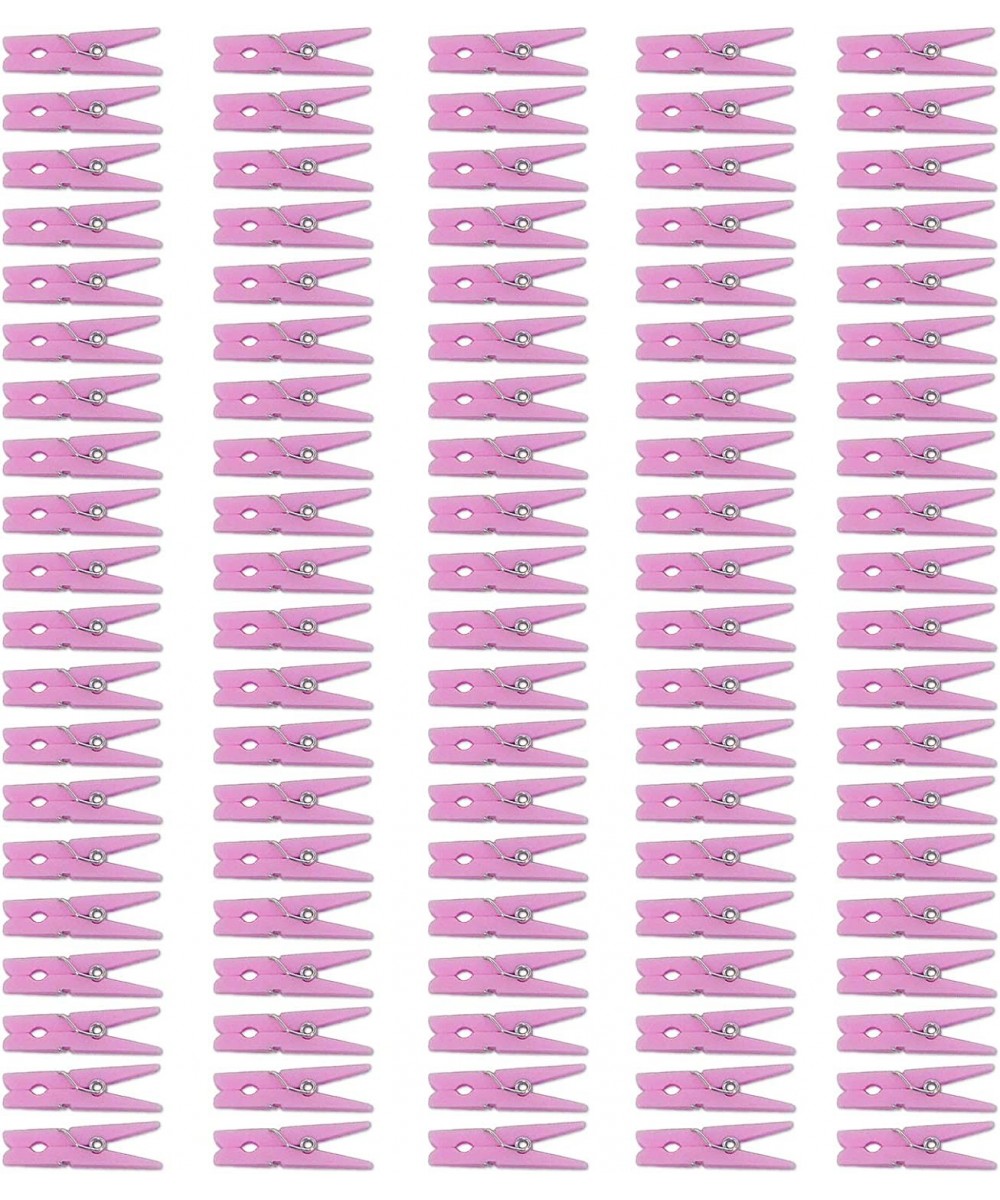 Mini Pink Clothespins | 100 Pack 1.25" Inch Clothes Pins Plastic Baby Shower Favors | Party Game Scatter Decorations | DIY Ba...