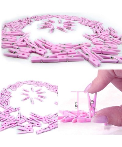 Mini Pink Clothespins | 100 Pack 1.25" Inch Clothes Pins Plastic Baby Shower Favors | Party Game Scatter Decorations | DIY Ba...