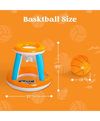 Pool Toys Games Set Inflatable Pool Basketball Hoop Pool Toss Game Ring Toss Toy Basketball Float Hoop Pool Games for Kids $3...