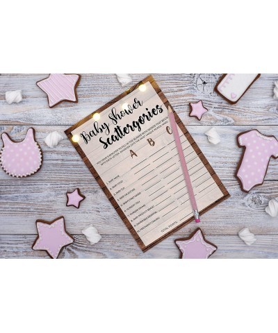 Scattergories Baby Shower Game Gender Reveal Party Supplies Vintage Wood Farmhouse Party Decorations – 30 Game Cards (bb020-y...