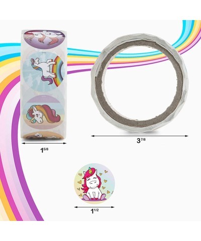 Unicorn Stationery Roll Stickers – 600 Count 10 Creative Assorted Designs – 1.5 Inch Round Labels – Ideal As Birthday Party F...