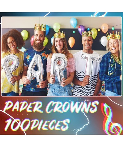 50 Pieces Paper Crowns Princess Prince Crown Birthday Crown Hat Paper Gold Crowns with 28 Sheets Gem Jewels Number Letter Sti...