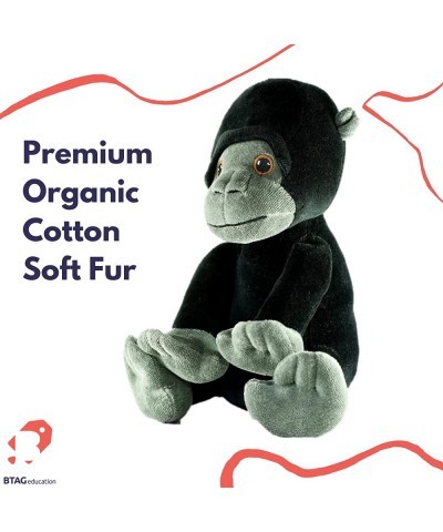 Organic Cotton Stuffed Gorilla - Plush Animal - Premium GOTS Certified - Toy for Newborns Infants Toddlers Kids - Size: 9 inc...