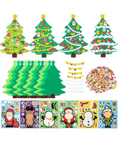 276Pcs DIY Christmas Tree Foam Craft Kits Self-Adhesive Stickers Xmas Make a Face Sticker Handmade Artwork Project Making Fun...