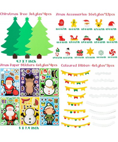 276Pcs DIY Christmas Tree Foam Craft Kits Self-Adhesive Stickers Xmas Make a Face Sticker Handmade Artwork Project Making Fun...