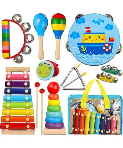 Toddler Musical Instruments Set Wooden Percussion Instruments Toy for Kids Baby Preschool Educational Musical Toys for Boys a...