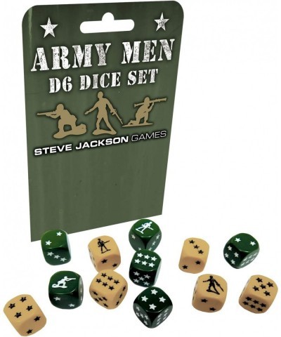 Army Men d6 Dice Set | 12 Pcs | 16mm Six-Sided | Star and Army Men Pips | Tabletop Roleplaying Games | RPG | from Steve Jacks...