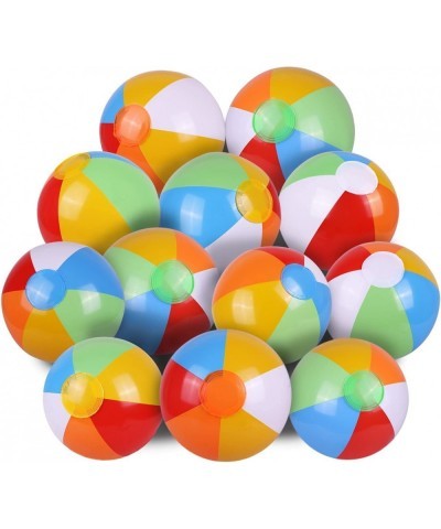 Beach Balls Kids Pool Party Toys 12" Inflatable Blow Up Balls Bulk 12 Pack Summer Water Fun Lake Games Toddler Outdoor Activi...