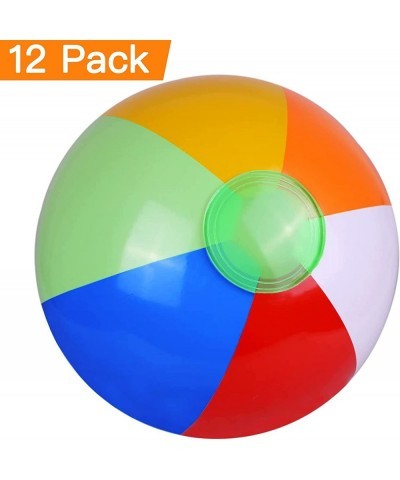 Beach Balls Kids Pool Party Toys 12" Inflatable Blow Up Balls Bulk 12 Pack Summer Water Fun Lake Games Toddler Outdoor Activi...