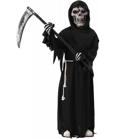 Grim Reaper Halloween Costume for Kids Scream Costume with Light Up Red Eyes $48.20 Kids' Costumes