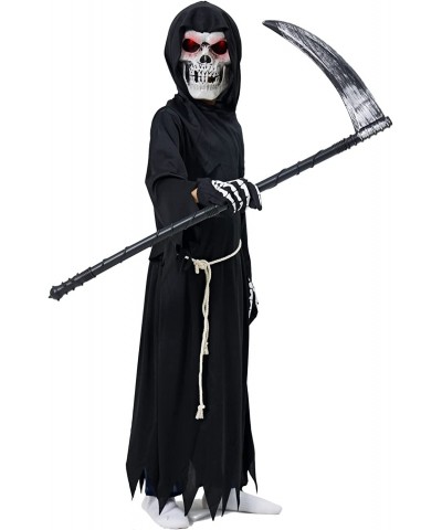 Grim Reaper Halloween Costume for Kids Scream Costume with Light Up Red Eyes $48.20 Kids' Costumes