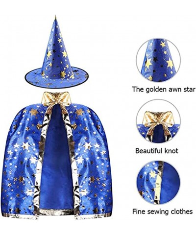 Unisex Kids Wizard Party Costume Cloak Fancy Dress Witch Cape With Wand Hat for Boys Girls Toddlers $20.58 Kids' Costumes