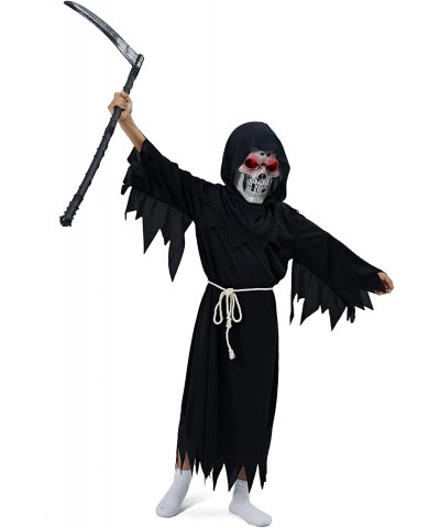 Grim Reaper Halloween Costume for Kids Scream Costume with Light Up Red Eyes $48.20 Kids' Costumes