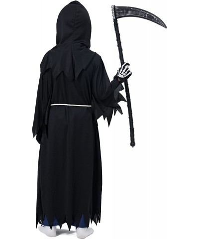 Grim Reaper Halloween Costume for Kids Scream Costume with Light Up Red Eyes $48.20 Kids' Costumes