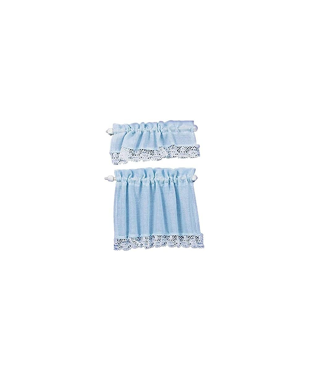 Melody Jane Dollhouse Blue Curtain & Pelmet Set on Rails Miniature 1:12 Window Accessory $32.16 Dollhouse Accessories