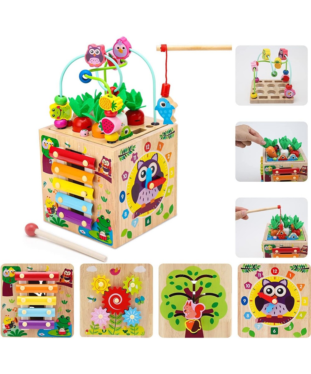 8 in 1 Activity Cube for 1 2 3 4 Year Old Boys and Girls Wooden Montessori Toys for Baby Educational Learning Toys for Toddle...