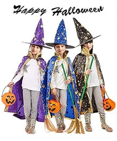 Unisex Kids Wizard Party Costume Cloak Fancy Dress Witch Cape With Wand Hat for Boys Girls Toddlers $20.58 Kids' Costumes