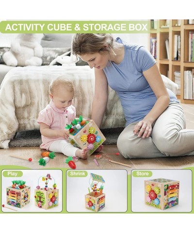 8 in 1 Activity Cube for 1 2 3 4 Year Old Boys and Girls Wooden Montessori Toys for Baby Educational Learning Toys for Toddle...