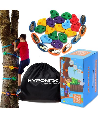 Hyponix Ninja Tree Climbing Kit – 16 Rock Climbing Holds & 8 Ratchets – Reinforced Rock Climbing Holds - Sets up Within Minut...