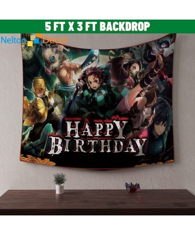 Party Supplies For Demon Slayer Includes Backdrop - Cake Topper - 24 Cupcake Toppers - 20 Balloons - Table Cloth - Banner $33...