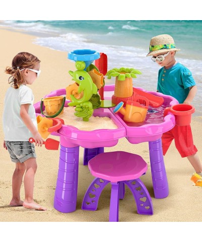 3-in-1 Sand Water Table for Kids Summer Toys Activity Table Sandbox Toy Sensory Table 28PCS Outdoor Toy Beach Play Table with...