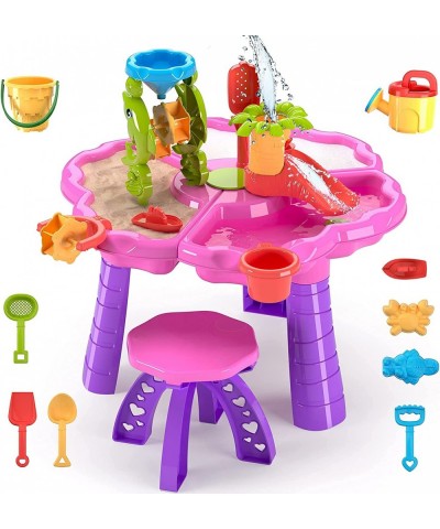 3-in-1 Sand Water Table for Kids Summer Toys Activity Table Sandbox Toy Sensory Table 28PCS Outdoor Toy Beach Play Table with...