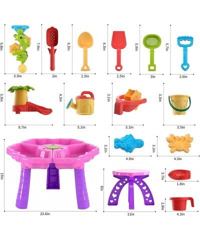 3-in-1 Sand Water Table for Kids Summer Toys Activity Table Sandbox Toy Sensory Table 28PCS Outdoor Toy Beach Play Table with...