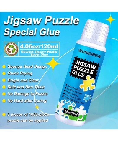 Newest Jigsaw Puzzle Glue Clear with Sponge Head Applicator Puzzle Saver Frame for 1000/1500/3000 Pieces Puzzle of Paper & Wo...