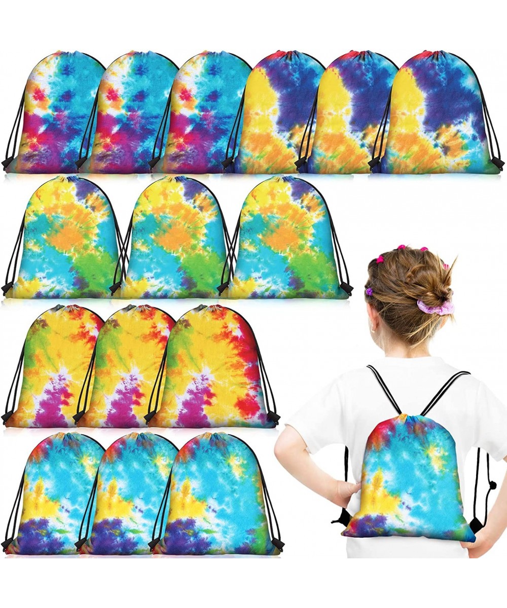 15 pcs Tie Dye Drawstring Bags Camouflage Rainbow Bags for Kids Fabric Drawstring Bag Colorful Retro Treat Backpack $33.82 Ki...